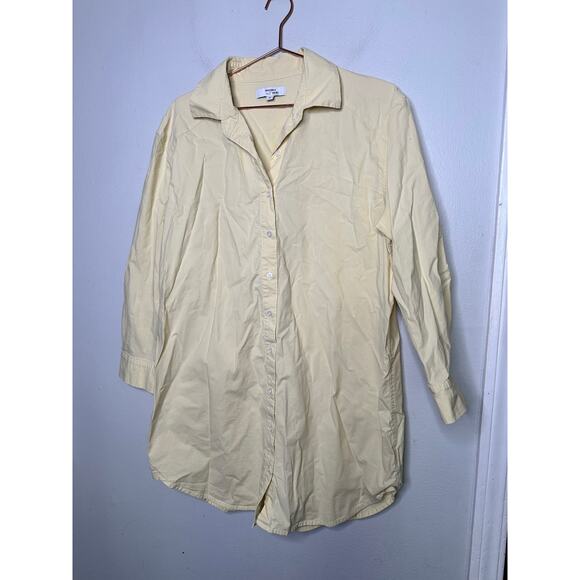 SAUNDERS x RTR Butter Yellow Collared Neck Oversized Button Up Dress Size 10 - Picture 5 of 16